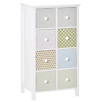 HOMCOM Chest of Drawers, 8 Drawer Dresser, Storage Organizer Unit for Bedroom, Bathroom(m-1)