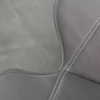 HOMCOM Set of 2 Contrast Stitched PU Leather Racing-Style Dining Chairs Accent Seat w/ Steel Legs Ergonomic Back Padding Home Living Room Grey(m-10)