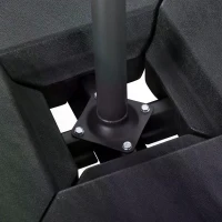 Outsunny Umbrella Stand Fitting 2" Poles and Steel Base with 4 Fillable Plastic Weights, 4 Gal. Capacity Each - Black(m-8)