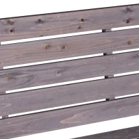 Outsunny 3-Seater Garden Bench Solid Fir Wood Outdoor Armrest Chair High Back Loveseat(m-1)