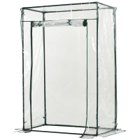 Outsunny Tomato Greenhouse with Roll-up Door, Mini Greenhouse with PVC Cover, Outdoor Grow House Small Green House for Yard, Balcony, Garden, 100 x 50 x 150cm, Clear(m-1)