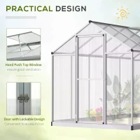 Outsunny 303x183x195cm Clear Polycarbonate Sheet Walk-In Greenhouse(m-5)