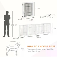 PawHut Freestanding Folding Pet Gate 4 Panels Dog Puppy Barrier with Support Feet(m-3)