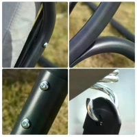 Outsunny Canopy Swing 2 Separate Relax Chairs w/ Handrails and Removable Canopy Grey(m-8)