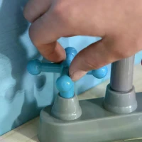 Outsunny Kids Kitchen Playset with Pretend Pots and Pans for 3+ Years Old(m-7)