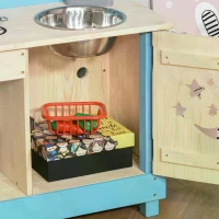 Outsunny Kids Kitchen Playset with Pretend Pots and Pans for 3+ Years Old(m-9)