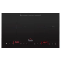 HOMCOM Portable Induction Hob Double Induction Cooker 2800W Twin Hot Plate Electric Cooktop with 8 Power & Temperature Levels 4H Timer Child Lock Sensor Touch LED Display Crystal Glass(m-2)