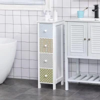 HOMCOM Chest of Drawers, 4 Drawer Dresser, Storage Organizer Toilet Tissue Cabinet for Bedroom, Bathroom(m-10)