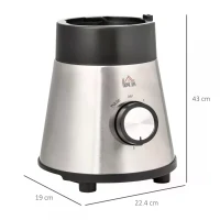 HOMCOM Blender Smoothie Maker, 900W Countertop Blender with 5 Speed Setting, Pulse Function, 1.5L Mix Cup, Portable Cup and Grinder for Ice, Fruit, Vegetable and Nut(m-3)
