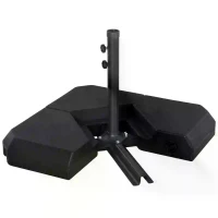 Outsunny Umbrella Stand Fitting 2" Poles and Steel Base with 4 Fillable Plastic Weights, 4 Gal. Capacity Each - Black(m-6)