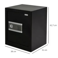 HOMCOM Steel Anti-Theft Duo-Lock Safe Black(m-3)