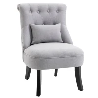 HOMCOM Retro Scrolled Back Accent Chair - Grey(m-1)