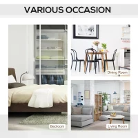 HOMCOM Chest of Drawers, Storage Cabinet, Sideboard Home Organizer 6-Drawer Unit Tower with Round Handle for Bedroom, Living Room, White Grey(m-8)