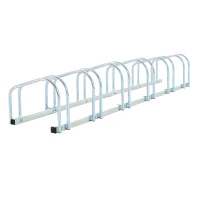 HOMCOM Bike Stand Parking Rack Floor or Wall Mount Bicycle Cycle Storage Locking Stand (6 Racks, Silver)(m-1)