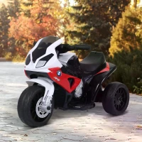 HOMCOM Electric Motorbike for Kids Ride on BMW Motorbike W/Headlights and Music, 6 V-Red(m-10)