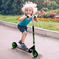 HOMCOM Aluminium Kids Kick Scooter Light Weight Folding Commuter for Teens Children for 5+ Years Old w/ Adjustable Handle - Green(m-1)