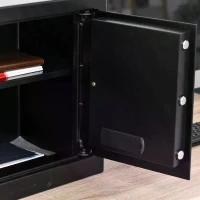 HOMCOM Steel Anti-Theft Duo-Lock Safe Black(m-8)