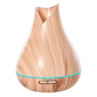 HOMCOM 300ml Aroma Diffuser for Essential Oils Humidifier with Timer, 7 Colors Lights Changing, USB Connection, Auto-off for Home and Office, Wood Effect Nature(m-1)