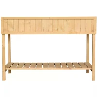 Outsunny Garden Wooden Planters, Rectangular 8 Compartment Plant Stand, Oak Tone(m-12)