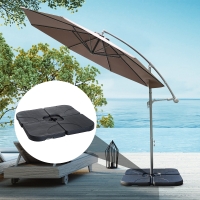 Outsunny 4 pc Heavy Duty Plastic Umbrella Weight Base-Black