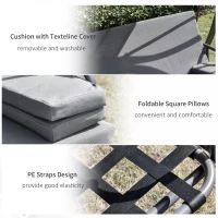 Outsunny 2-in-1 Patio 3 Seater Swing Chair Hammock w/ Cushion Adjustable Canopy Garden(m-6)