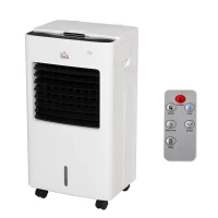 HOMCOM 8.5L Portable Air Cooler, Evaporative Cooler Humidifier with 3 Modes, 3 Speed, Remote Controller, Ice Crystal Box, 7.5 Hour Timer, Swing and Ice Cooling Function for Home Office Dorms(m-2)