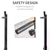 HOMCOM Barbell Rack, Width and Height Adjustable Dip Stand, Bench Press Rack for Home Gym Weight Lifting Fitness Workout, Max Load 150kg(m-4)