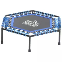 HOMCOM 40" Mini Hexagon Steel Frame Trampoline with Anti-slip Rubber Pads Blue(m-2)