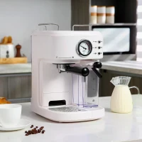 HOMCOM 5Pc Coffee Machine, Espresso & Cappuccino & Latte Maker with Milk Frothing Steamer, 1.5L Removable Water Tank, 2 Cups, 1250W(m-13)