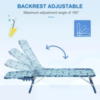 Outsunny Kids Garden Chairs Reclining Folding Zero Gravity Chairs Lounge Chair Sun Lounger Adjustable Backrest Outdoor Blue 118 x 40 x 24cm Blue(m-6)