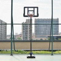 HOMCOM Portable Basketball Hoop Stand 231-305cm Height Adjustable w/ Moving Wheels(m-2)