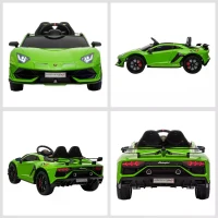 HOMCOM Lamborghini SVJ 12V Kids Electric Ride On Car Sport Racing Toy RC for 3-8 Yrs(m-7)
