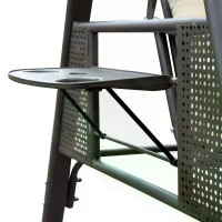 Outsunny Swing Chair Hammock Chair 3 Seater Canopy Cushion Shelter Outdoor Bench Steel Beige(m-13)