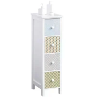 HOMCOM Chest of Drawers, 4 Drawer Dresser, Storage Organizer Toilet Tissue Cabinet for Bedroom, Bathroom(m-11)