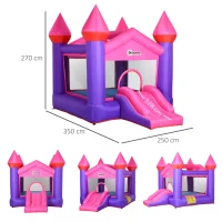 Outsunny Bounce Castle Inflatable Trampoline Slide for Kids w/ inflator 3.5 x 2.5 x 2.7m(m-3)