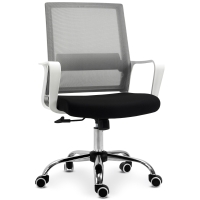 Vinsetto Mesh Back Ergonomic Office Chair w/ Adjustable Height Breathable 360° Swivel - Black/white/grey
