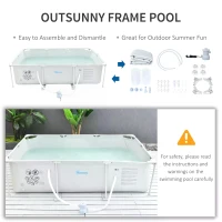 Outsunny Steel Frame Swimming Pool w/ Filter Pump and Reinforced Sidewalls Rust Resistant(m-5)