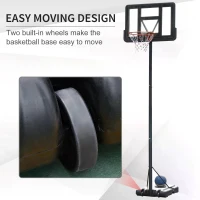 HOMCOM Portable Basketball Hoop Stand 231-305cm Height Adjustable w/ Moving Wheels(m-5)