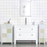 HOMCOM Chest of Drawers, 4 Drawer Dresser, Storage Organizer Toilet Tissue Cabinet for Bedroom, Bathroom(m-6)
