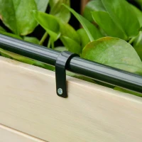 Outsunny Raised Garden Bed Outdoor Elevated Wood Planter Box w/ PE Cover, Natural(m-12)