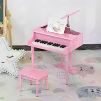 HOMCOM 30 Keys Mini Kids Piano for Child with Music Stand and Bench Best Gifts Toy(m-12)