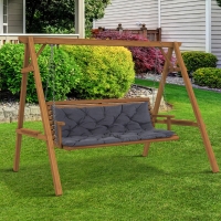 Outsunny Oxford Fabrics Tufted 3 Seater Swing Chair Cushion Grey