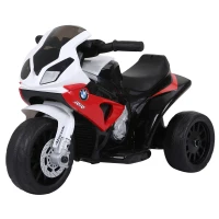 HOMCOM Electric Motorbike for Kids Ride on BMW Motorbike W/Headlights and Music, 6 V-Red(m-1)