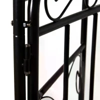 Outsunny Garden Decorative Metal Arch with Gate Outdoor Patio Trellis Arbor for Climbing Plant Archway Antique Black - 108L x 45W x 215Hcm(m-8)