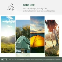 Outsunny Dome Tent for 3-4 Person Family Tent with Large Windows Waterproof Green(m-7)