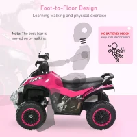 HOMCOM Ride on Toy for Kids 4 Wheel Foot-to-Floor Sliding Walking Car Toy Motorcycle Baby Walker Toddler Toys for for 18-36 Months Boys and Girls(m-6)