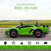 HOMCOM Lamborghini SVJ 12V Kids Electric Ride On Car Sport Racing Toy RC for 3-8 Yrs(m-3)