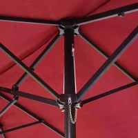 Outsunny 4.6m Double-Sided Patio Parasol Sun Umbrella-Wine Red(m-8)