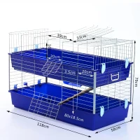 PawHut Small Animal Hutch, size (118 x79 x58cm)(m-3)
