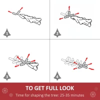 HOMCOM 5FT Christmas Tree Warm White LED Light Holiday Home Decoration, Green(m-6)